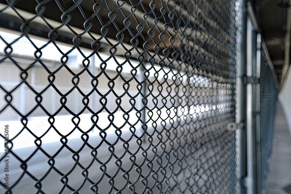 Blurred View of a Chain Link Fence with a Bokeh Effect Blurred View of a Chain Link Fence with a Bokeh Effect