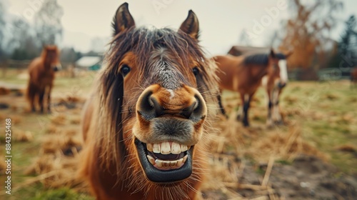 Smiling Horse in a Field