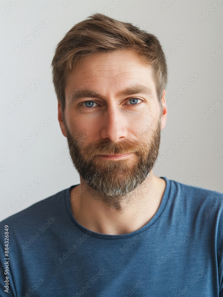 Close-up portrait of a bearded man, showcasing contemporary masculinity. Ideal for themes of modern style, men's fashion, and portrait photography Close-up portrait of a bearded man, showcasing contemporary masculinity. Ideal for themes of modern style, men's fashion, and portrait photography