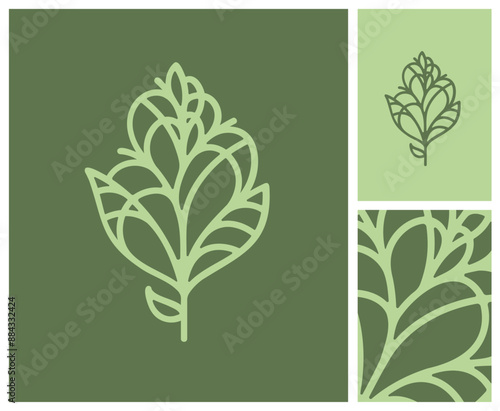 logo, identité visuelle, image de marque pour entreprise nature, paysage, jardin, biodiversité, vente de plantes, pépiniériste, paysagiste, urbaniste, environnement, avec icône, symbole, feuille