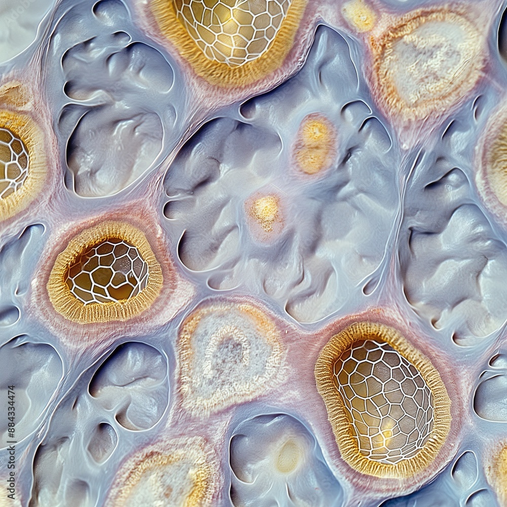 Fototapeta premium human skin cells under a microscope