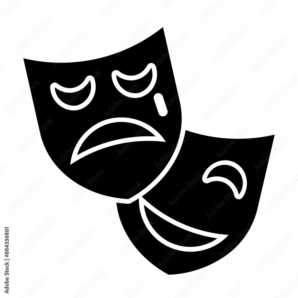 theater mask glyph icon theater mask glyph icon