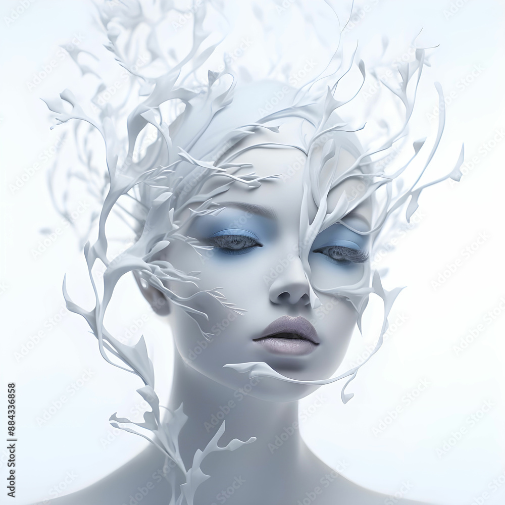 Fototapeta premium Snow Sleek on white background