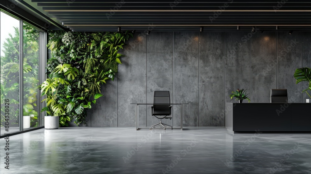 Modern bright and clean office with eco-friendly and green plant decoration, furniture and equipment, AI generated for Ads Modern bright and clean office with eco-friendly and green plant decoration, furniture and equipment, AI generated for Ads