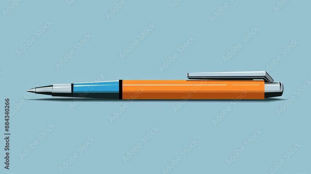 Rollerball Pen flat design, side view, fast drying theme, cartoon drawing, vivid Rollerball Pen flat design, side view, fast drying theme, cartoon drawing, vivid