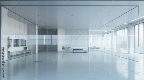 Wallpaper Mural Modern bright and clean office with empty mockup space, furniture and equipment, AI generated for Ads Torontodigital.ca