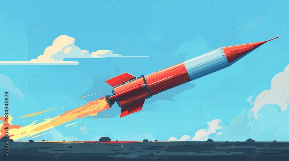 Rocket Propellant flat design, side view, fuel theme, cartoon drawing, vivid Rocket Propellant flat design, side view, fuel theme, cartoon drawing, vivid