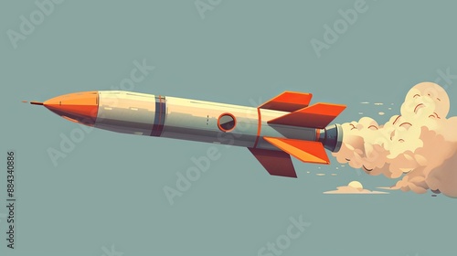 Rocket Propellant flat design, side view, fuel theme, cartoon drawing, vivid photo