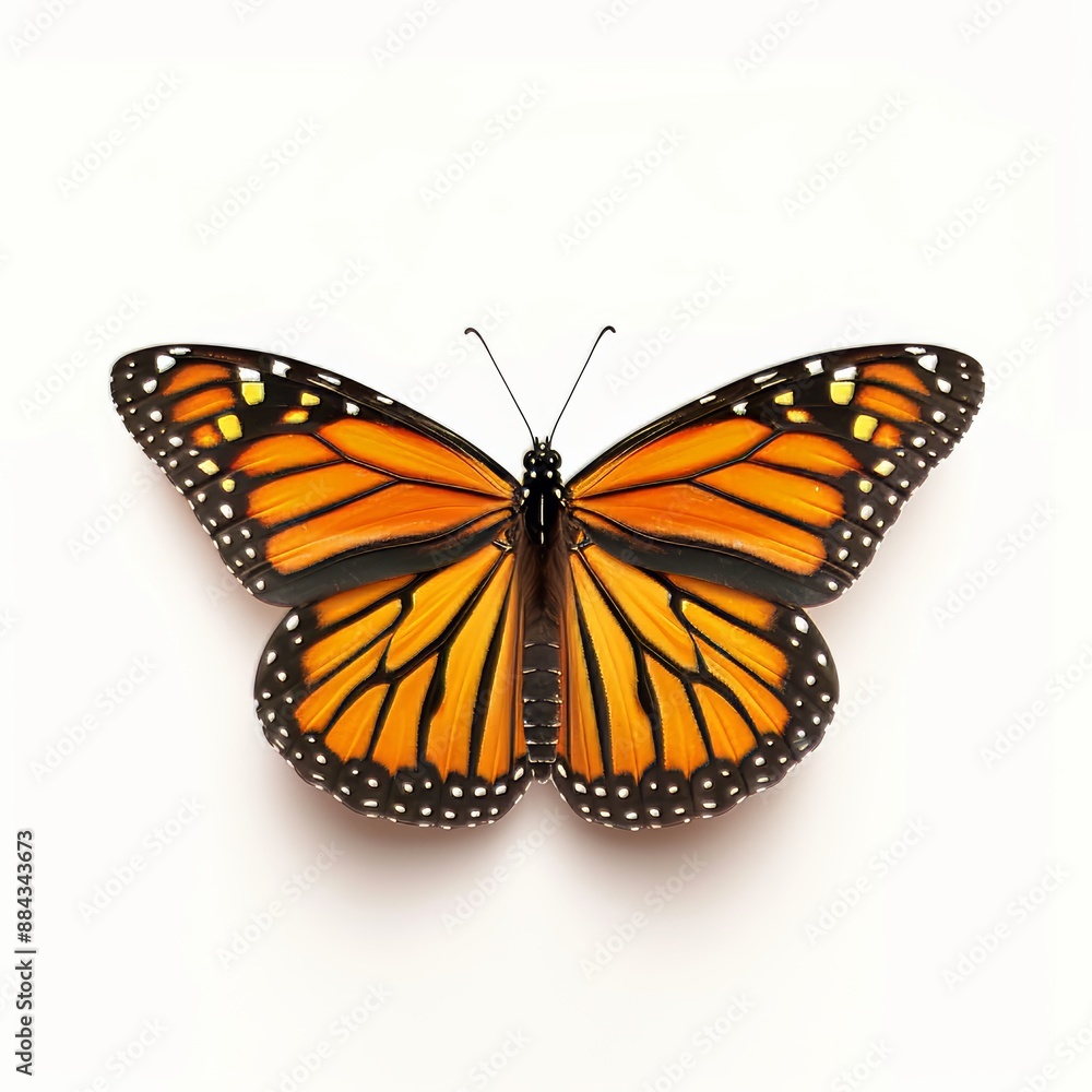 3D Illustration of a Monarch Butterfly on White Background 3D Illustration of a Monarch Butterfly on White Background