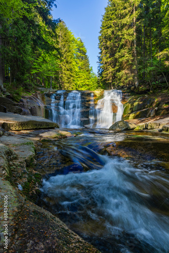 Waterfall Mumlava near Harachov, Giant Mountains (Krkonose), Eastern Bohemia, Czech Republic