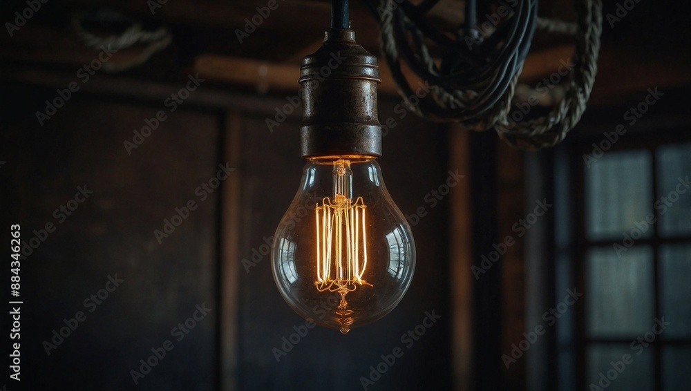 A closeup of a vintage Edison bulb