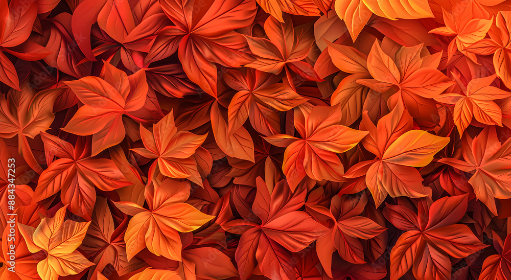 Fototapeta premium Background group autumn orange leaves.