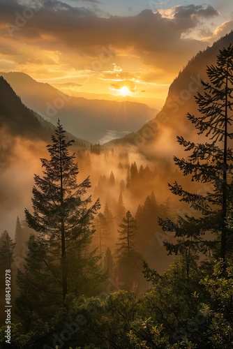 A beautiful landscape photo of a valley with a river running through it