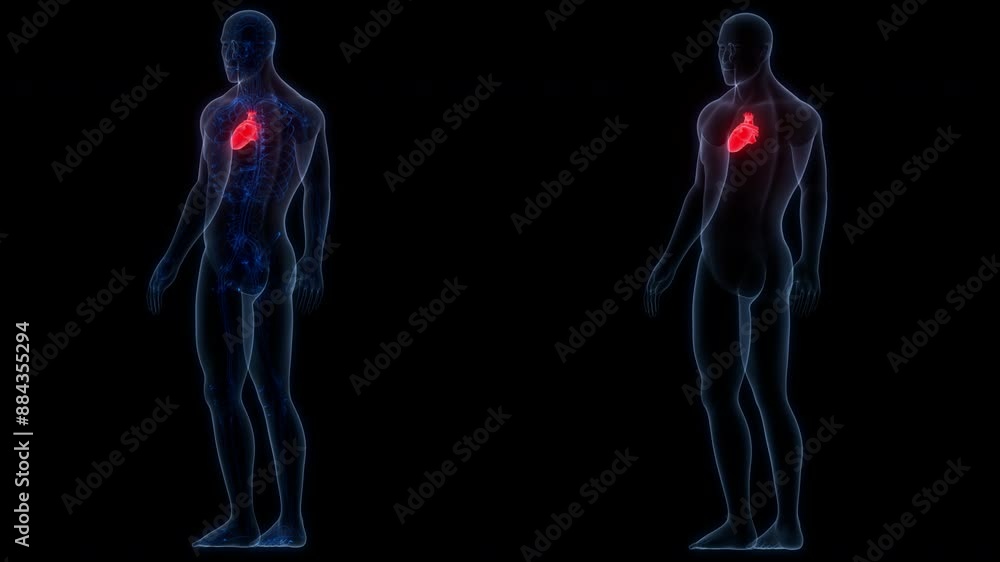 Human Circulatory System Heartbeat Anatomy Animation Concept Human Circulatory System Heartbeat Anatomy Animation Concept