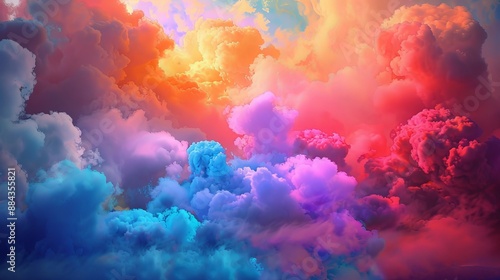 A composition of vibrant clouds blends seamlessly together, crafting a visually stunning, surreal, and ethereal sky atmosphere.