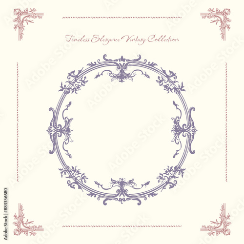 Fotografija Antique decorative frame with exquisite classic frames, curls