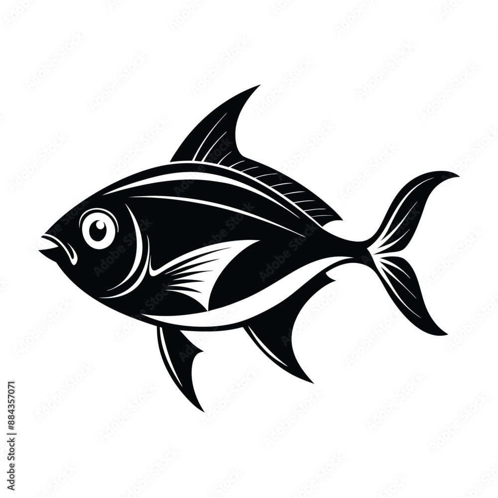 Obraz premium Fish Silhouette Vector Illustration
