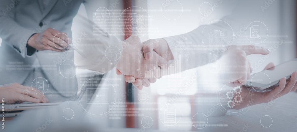 handshake with partner business or customers or client or team in businessmen look for success dealing in business finance, investment and teamwork in workplace or office, good contact in conference handshake with partner business or customers or client or team in businessmen look for success dealing in business finance, investment and teamwork in workplace or office, good contact in conference