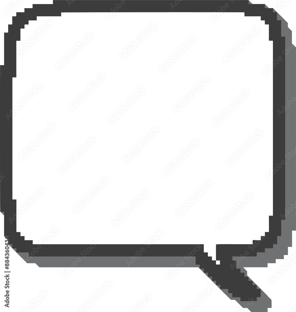 Pixel speech bubble for game design and chart. Retro chat box for dialog comment and messages. Conversation balloon shape. 8 bit cartoon element Pixel speech bubble for game design and chart. Retro chat box for dialog comment and messages. Conversation balloon shape. 8 bit cartoon element