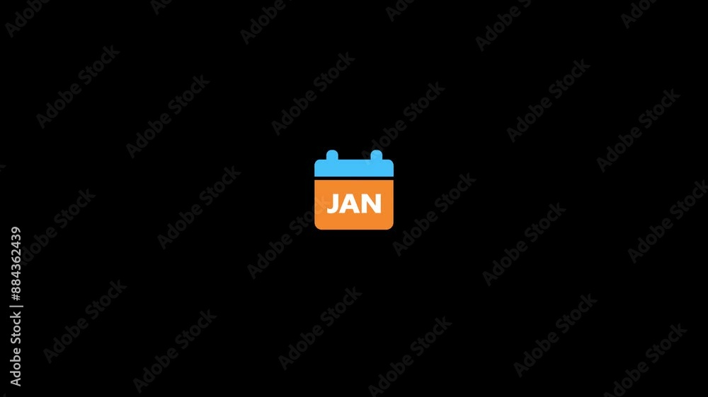 January month calendar symbol, simple design month Calendar Icon, colorful calender design animation January month calendar symbol, simple design month Calendar Icon, colorful calender design animation