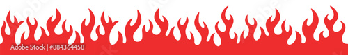 Fire seamless pattern. Fire background. Flame border.