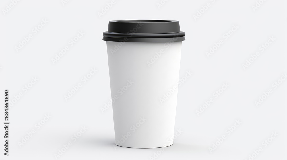 Template shablon. Recyclable disposable cup of take away coffee tea drink beverage with empty blank surface for sticker brand logo. Mockup mock-up. Copy space for text. Isolated on white background Template shablon. Recyclable disposable cup of take away coffee tea drink beverage with empty blank surface for sticker brand logo. Mockup mock-up. Copy space for text. Isolated on white background