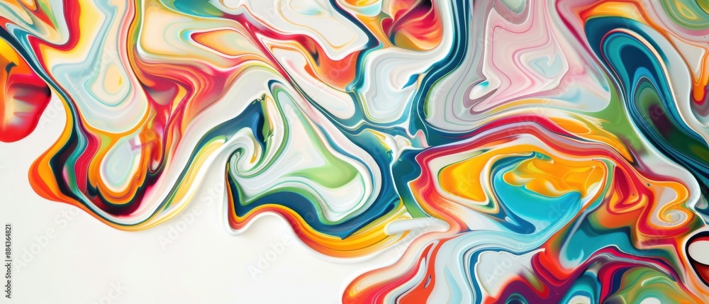 A colorful swirl of paint on a white background A colorful swirl of paint on a white background