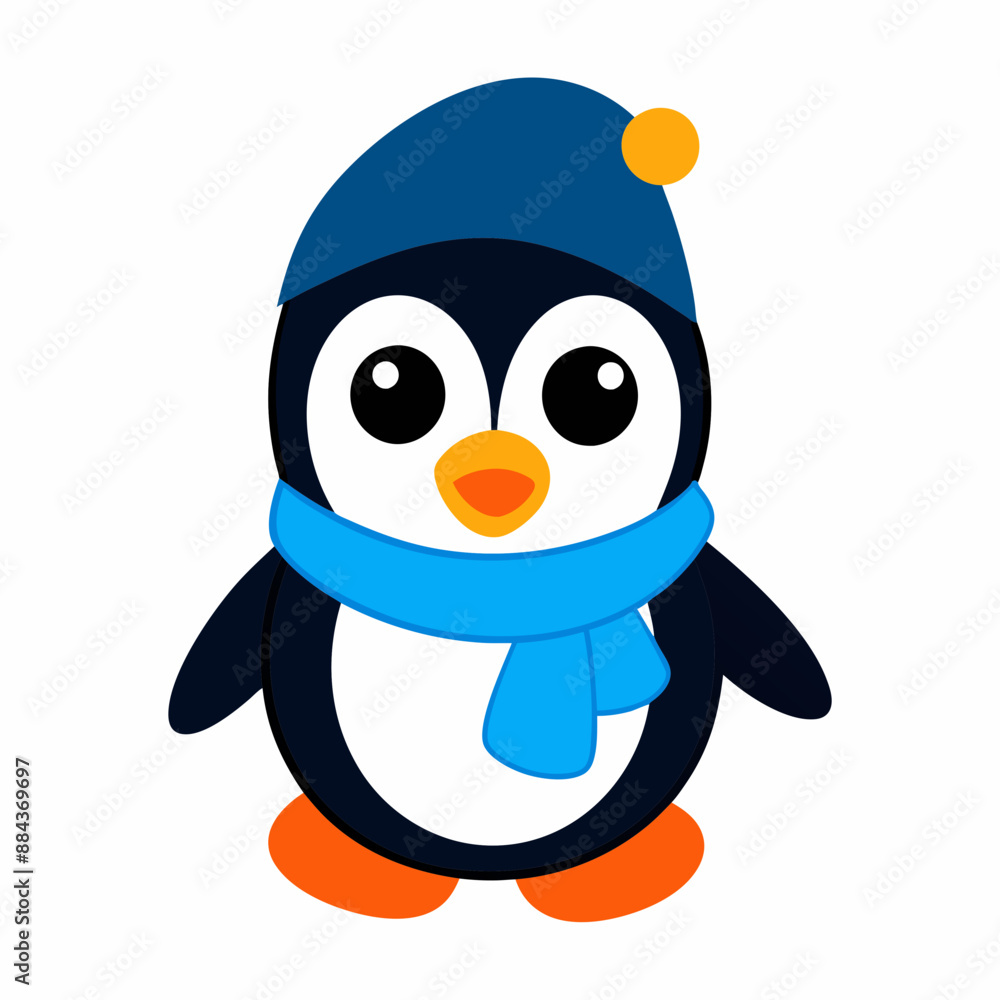 Obraz premium penguin cartoon with sign