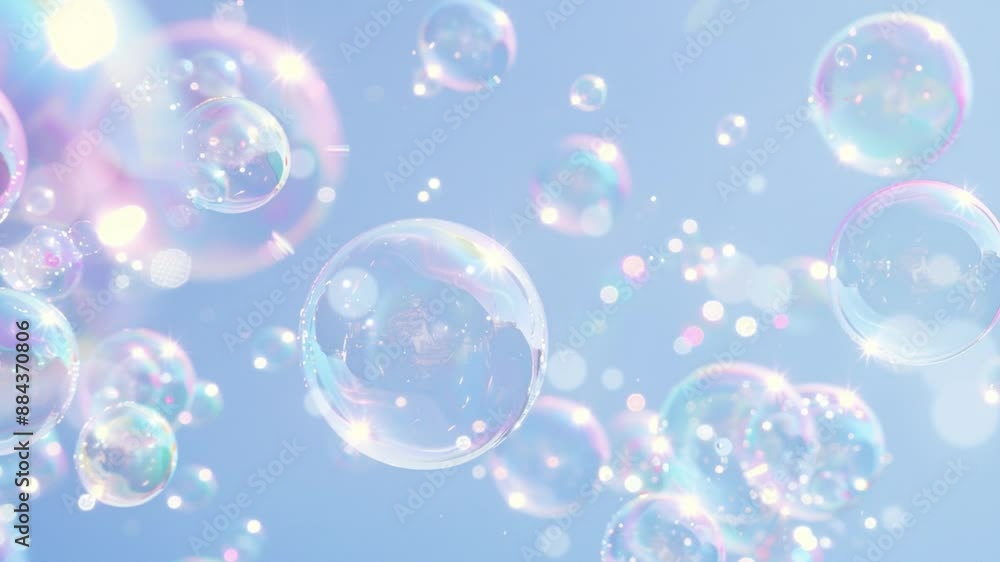Video Background of Bubbles on the Blue Sky Video Background of Bubbles on the Blue Sky