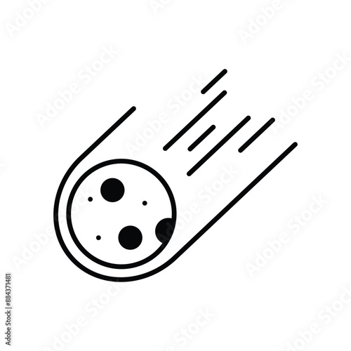 meteorites glyph icon with white background vector stock illustration