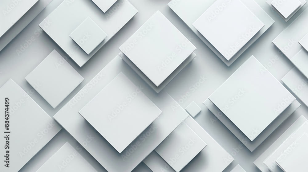 3D White Geometric Square Pattern Background 3D White Geometric Square Pattern Background