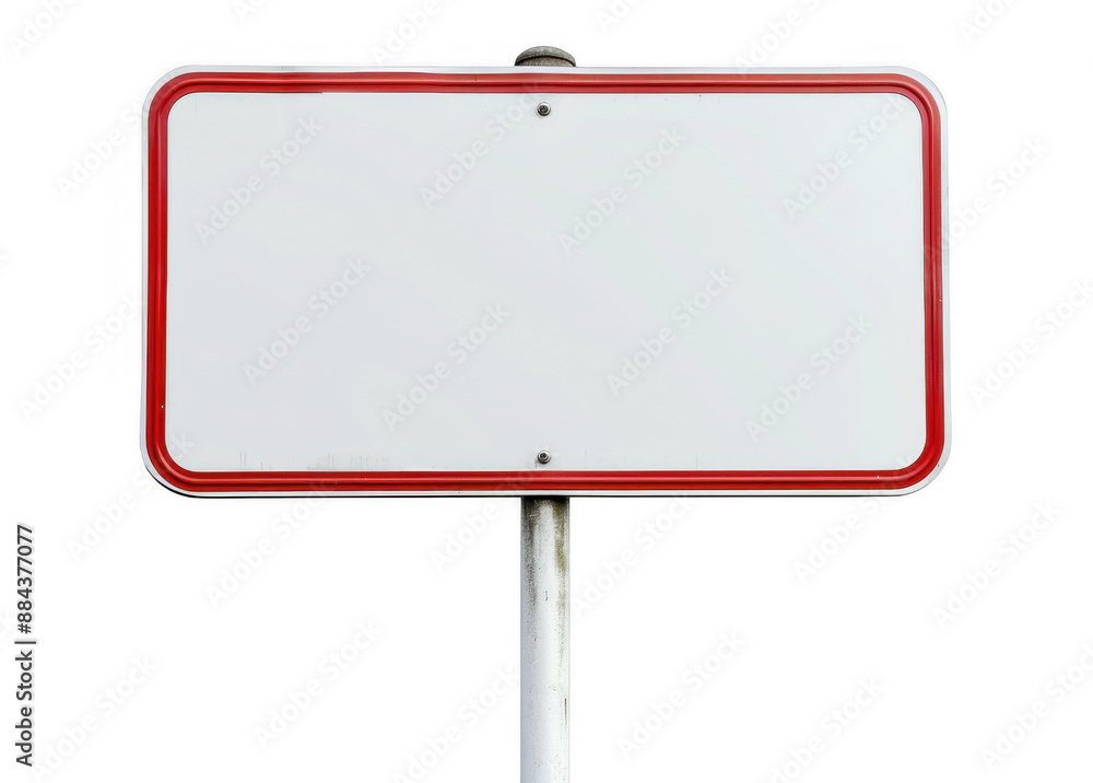 Blank Road Sign with Red Border Blank Road Sign with Red Border