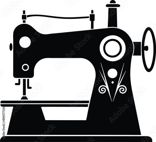 sewing machine illustration.sewing, fabric, machine, fashion, needle, craft, textile, industry, clothing,machinery, manufacture,