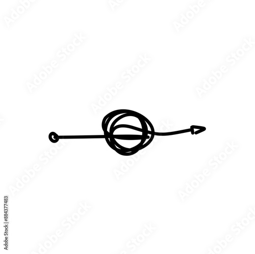 Tangled path arrow, Complex way illustration