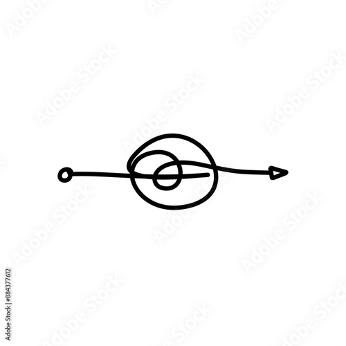 Tangled path arrow, Complex way illustration