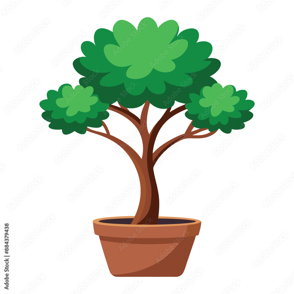 Illustration of Tree in a pot Isolated Illustration of Tree in a pot Isolated