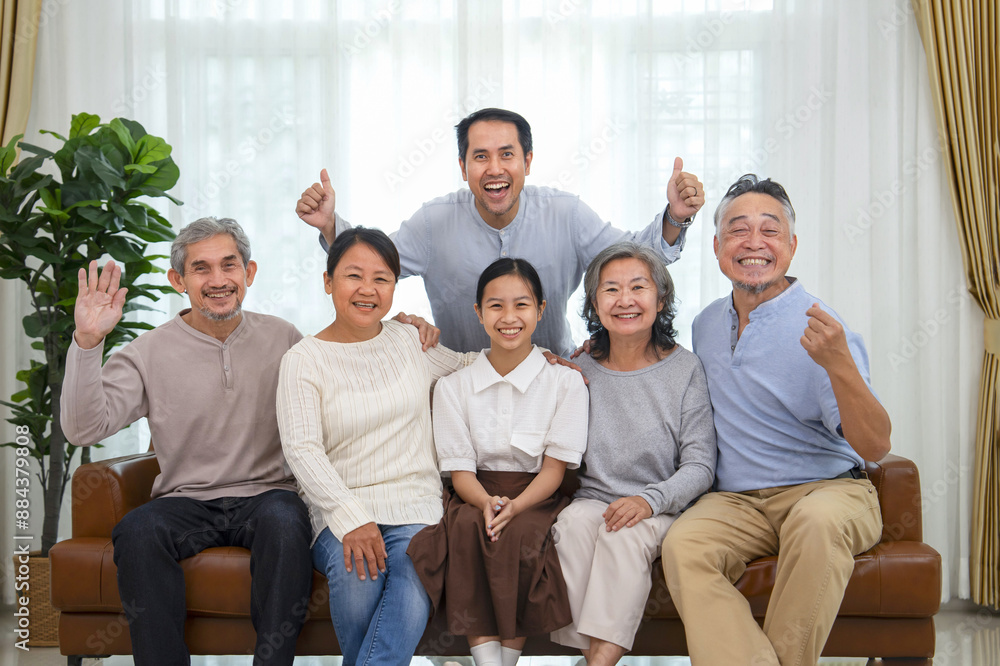 portrait of happy 3rd generations asian families in the living room at home,family lifestyle,relationship,the love of a family portrait of happy 3rd generations asian families in the living room at home,family lifestyle,relationship,the love of a family