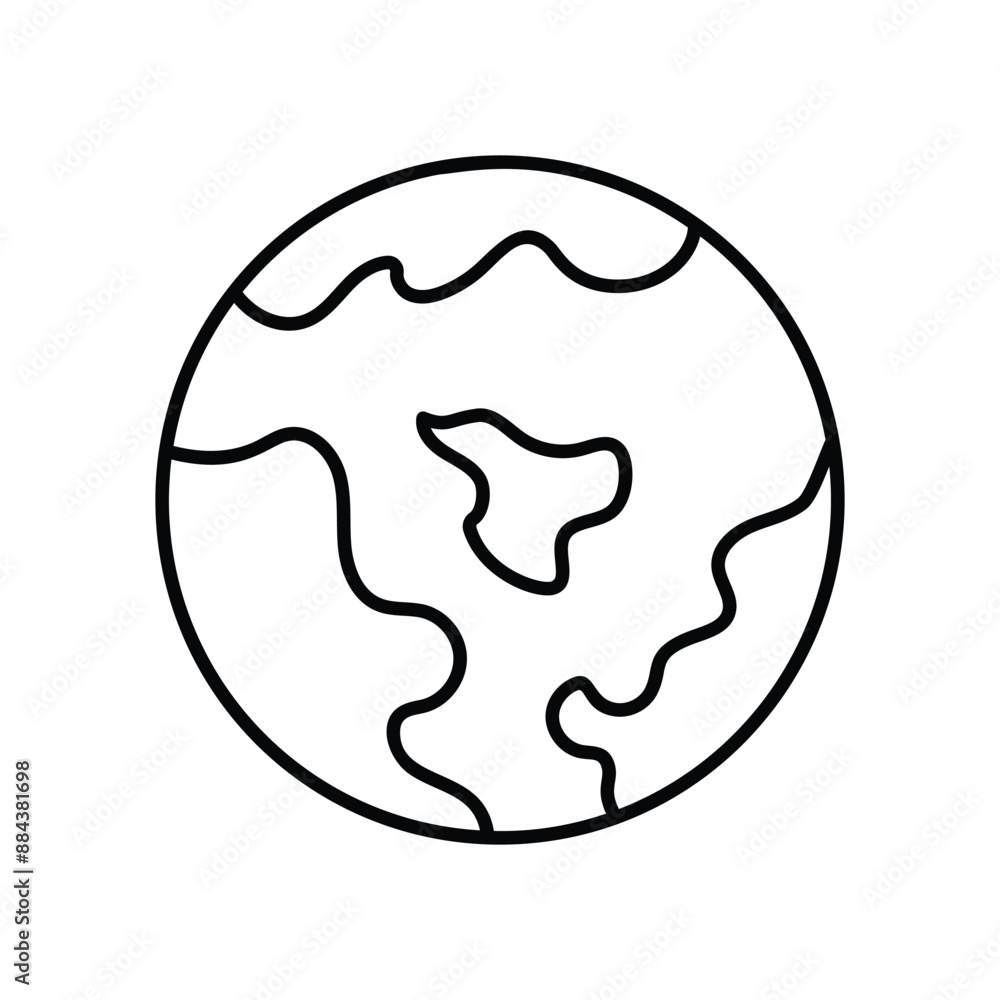 earth line icon with white background vector stock illustration earth line icon with white background vector stock illustration