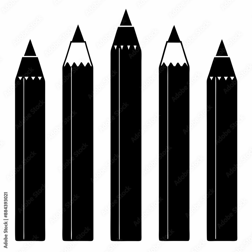 pencil Black silhouette pencil Black silhouette