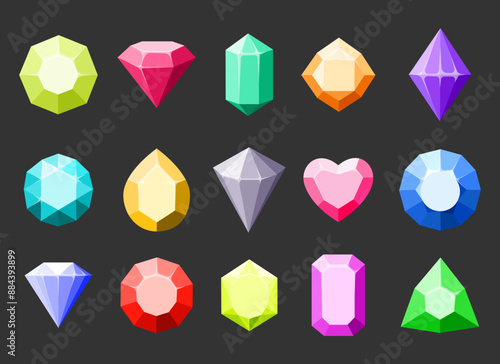 Cartoon gemstones set