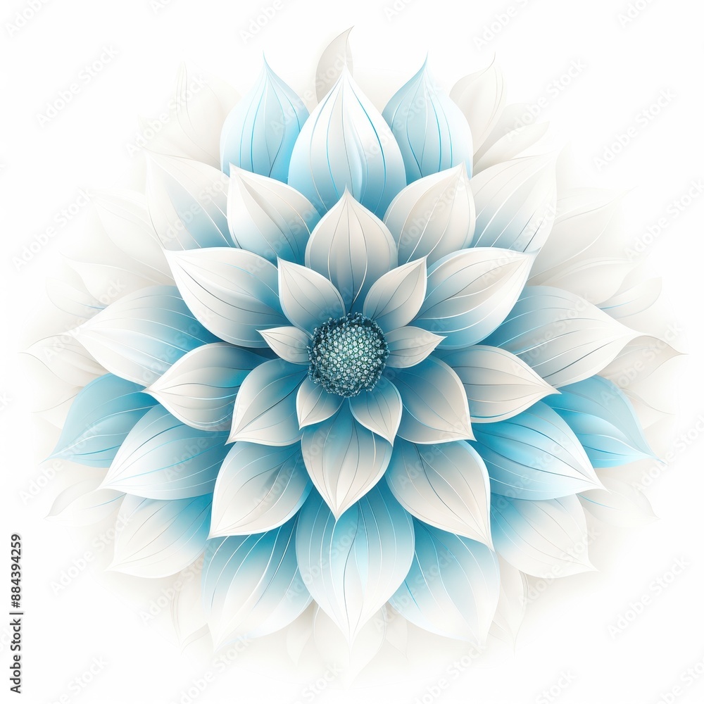 Fototapeta premium Abstract Blue and White Flower