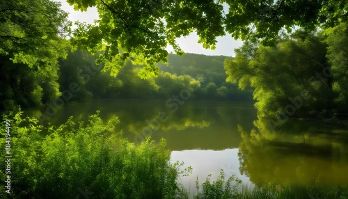 River in the forest in summer.