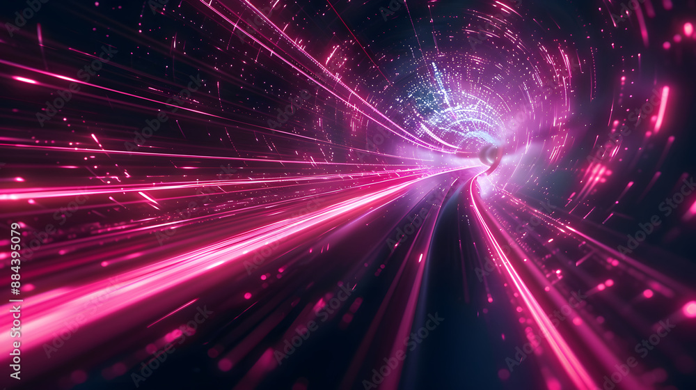 Naklejka premium Black pink digital background technology technological operations neural networks AI big data transmission encryption archives audio visual science cyber connection technology computer high speed 5G