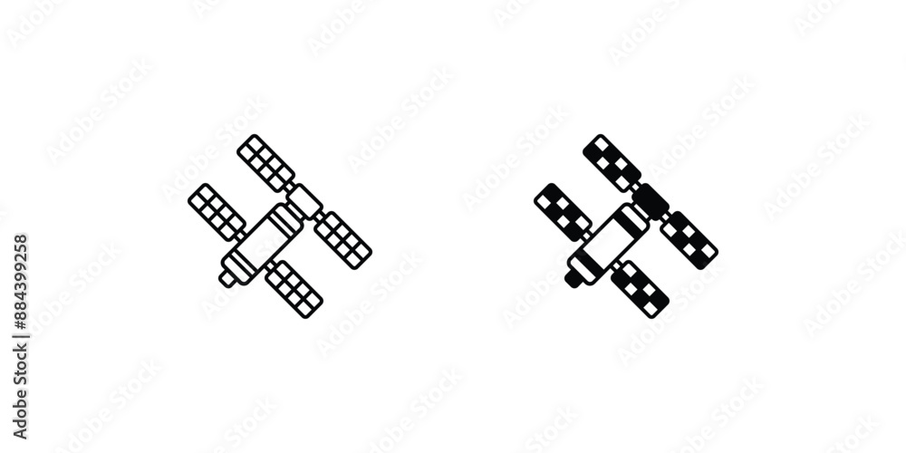 space station set icon with white background vector stock illustration space station set icon with white background vector stock illustration