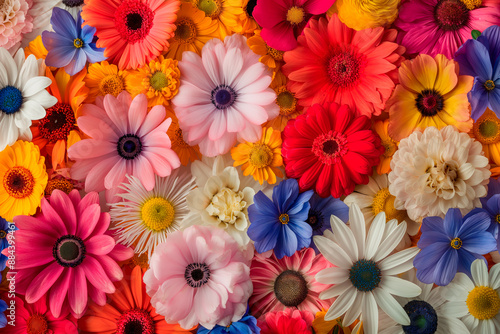 Wallpaper Mural beautiful colorful flowers in full frame background Torontodigital.ca