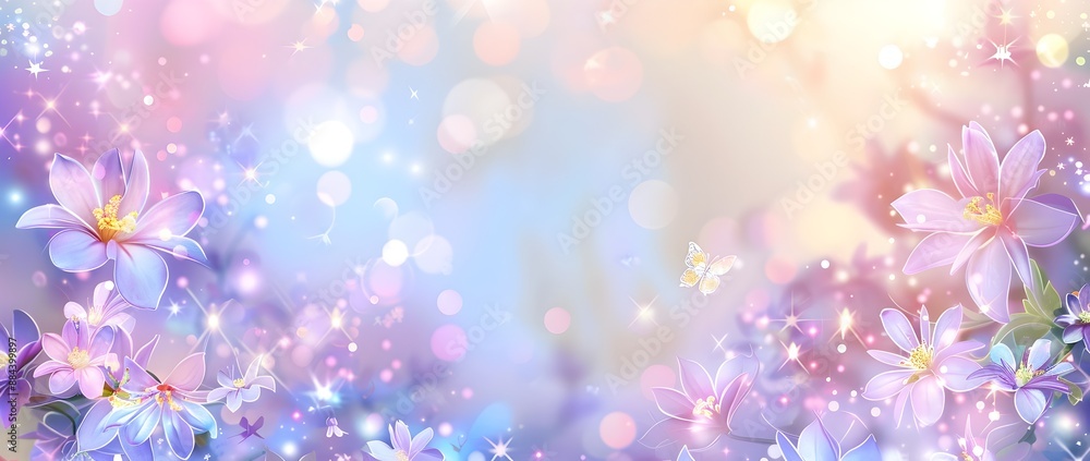 Pastel Spring Flower Doodle Page Print Border Design with Blank Empty Space for Mock Up Message Background Pastel Spring Flower Doodle Page Print Border Design with Blank Empty Space for Mock Up Message Background