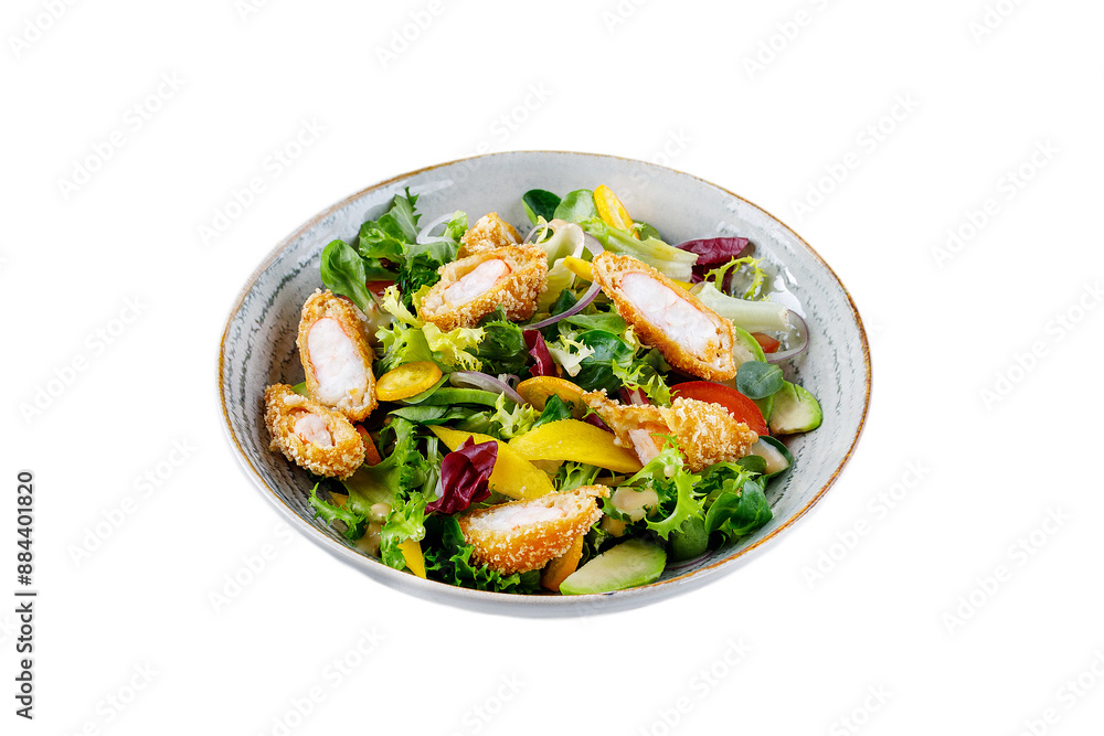 Top Views Shrimp Salad on White Background, Isolate, For Food Site Top Views Shrimp Salad on White Background, Isolate, For Food Site