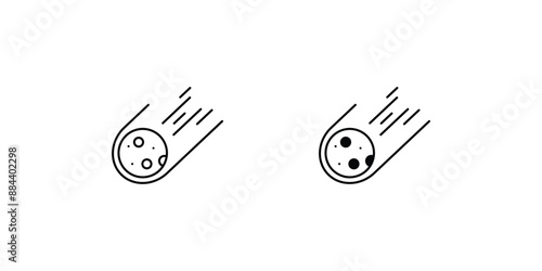 meteorites set icon with white background vector stock illustration