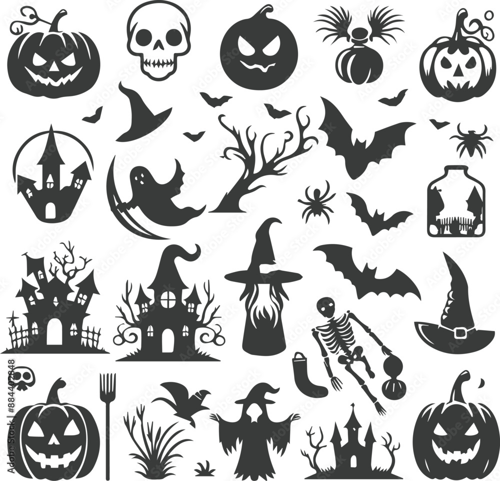 Halloween Decorations Vector Illustration Pack Halloween Decorations Vector Illustration Pack