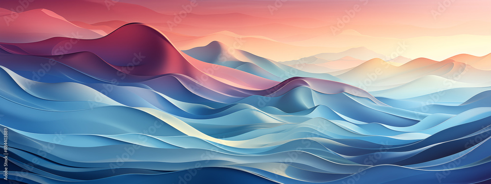 Obraz premium Abstract Colorful Gradient Waves with Soft Light and Smooth Curves